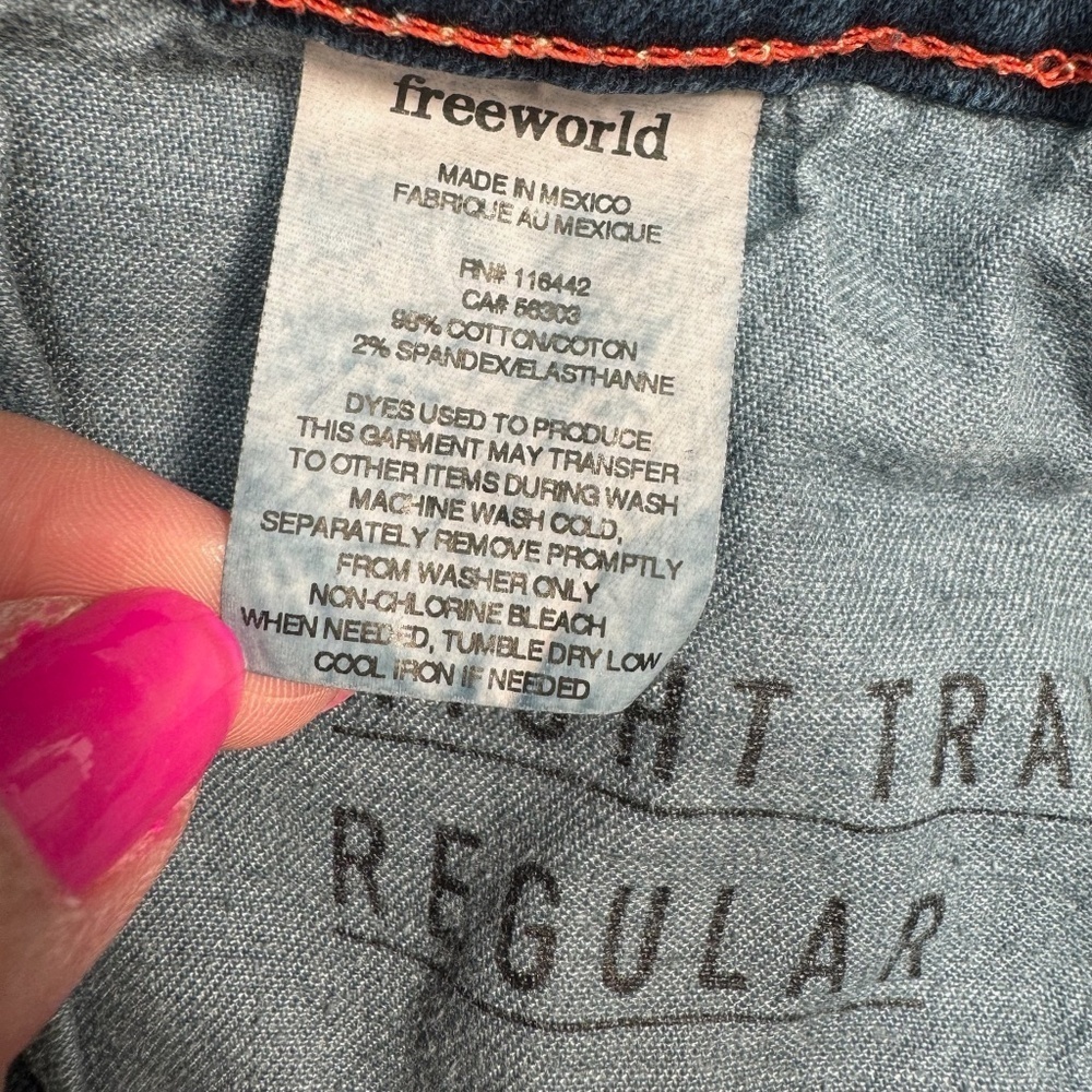 Freeworld Night Train Straight Leg Jeans Mens Size 30 Medium Blue Mid Rise - Picture 6 of 14